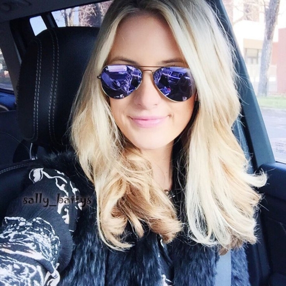 RayBan (Store Display) Aviator Reflective Purple Lenses RB3025 Mirror - Picture 16 of 17